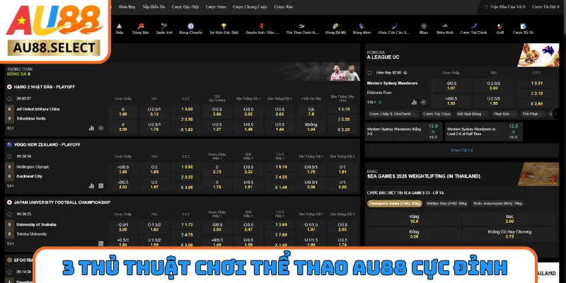 3 thủ thuật chơi thể thao AU88 cực đỉnh