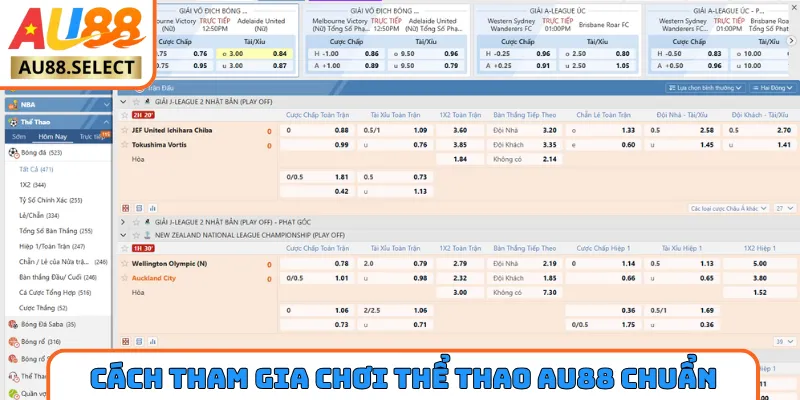 Cách tham gia chơi thể thao AU88 chuẩn chỉnh