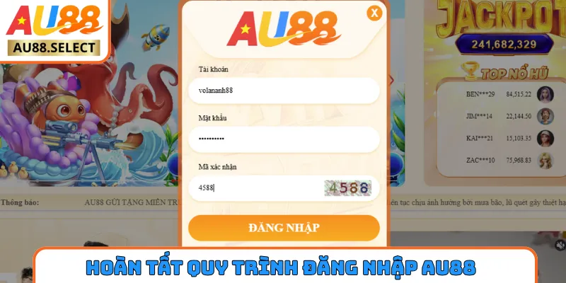 Hoàn tất quy trình đăng nhập AU88 chuẩn xác